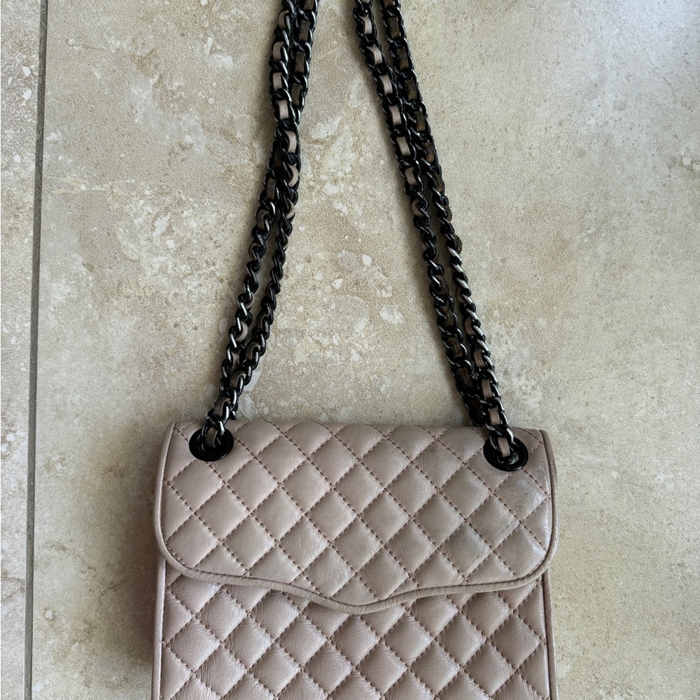 Rebecca Minkoff Tan Cream Crossbody Bag with Quilted Design